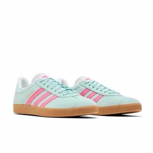 Adidas womens gazelle sneakers semi flash aqua lucid pink new in box 10